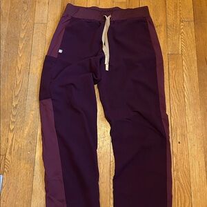 Figs Deep Purple Joggers with Cream Accent